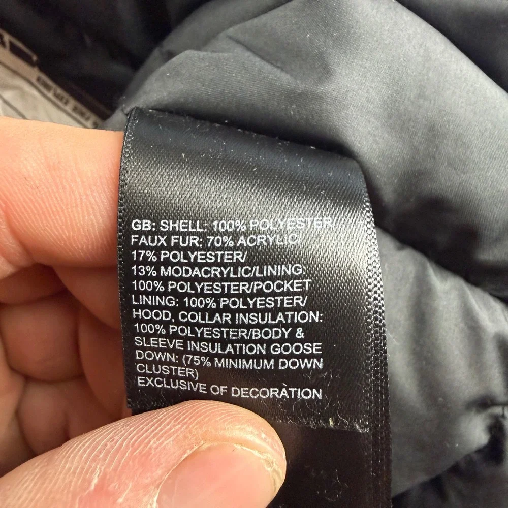 North Face Arctic Swirl Down Parka Girl's M Black DryVent 550 Down Hooded Parka